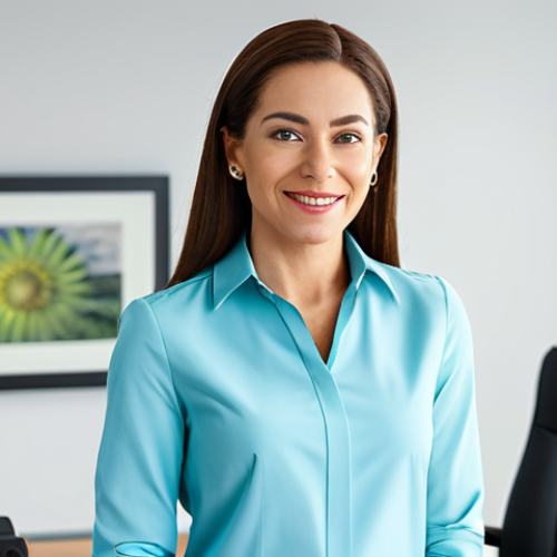 **

"A professional female wellness coordinator in a modest blouse and slacks, giving a presentation in a bright, modern office setting, fully clothed, appropriate attire, safe for work, perfect anatomy, natural proportions, professional photography, high quality, family-friendly."

**