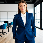 **

"A confident female entrepreneur, fully clothed in a modest yet stylish power suit, standing in a bright and modern co-working space, safe for work, appropriate content, perfect anatomy, natural proportions, professional business portrait, family-friendly."

**